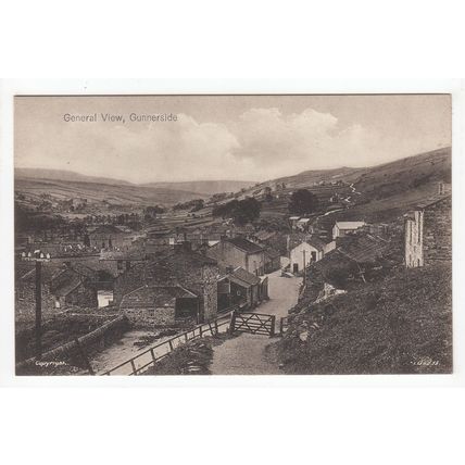 General View of Gunnerside Postcard North Yorkshire