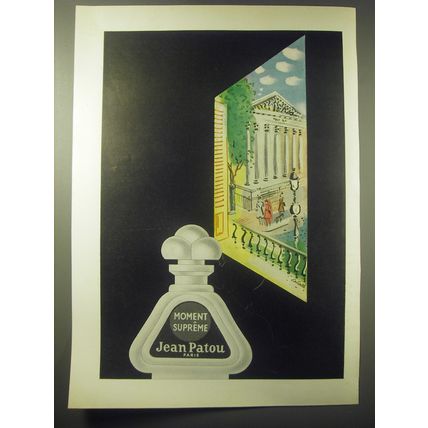 1948 Jean Patou Moment Supreme Perfume Advertisement - art by Charles Cobelle
