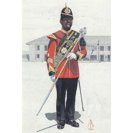 Drum Foot Major Worcester & Sherwood Foresters Regiment Postcard