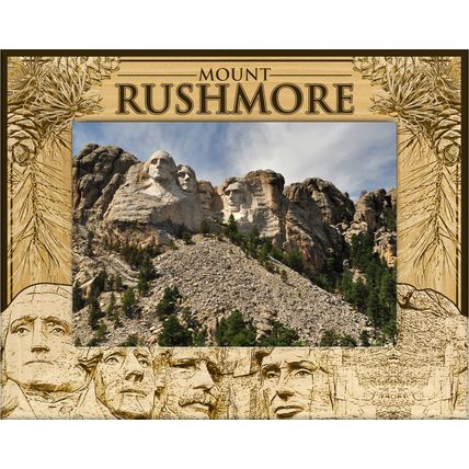 Mount Rushmore South Dakota Laser Engraved Wood Picture Frame Landscape (5 x 7)