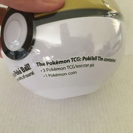 NEW Sealed Pokemon Black and Gold Poke Ball Tin - 3 Booster Packs + 1 Coin