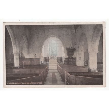Interior St Deny's Church Rotherfield Postcard East Sussex Publisher P Dengate