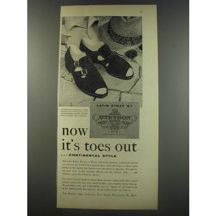1956 Stetson Latin Strap Shoes Ad - Now it's toes out