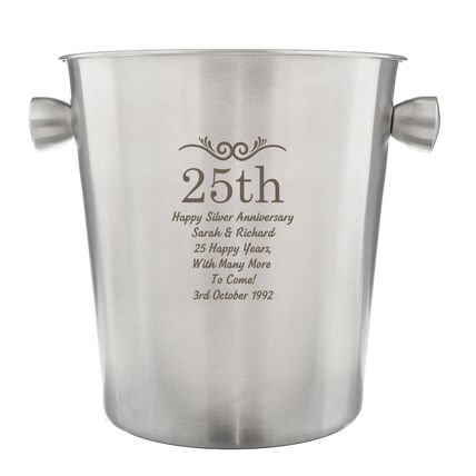Ice Bucket Stainless Steel personalised dad father son couples mum anniversary