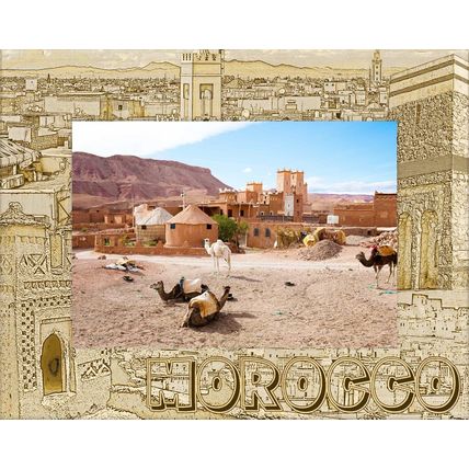 Morocco Laser Engraved Wood Picture Frame Landscape (5 x 7)