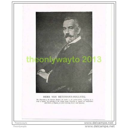 HERR VON BETHMANN-HOLLWEG, PHOTO BOOK ILLUSTRATION c1914