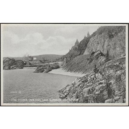 Coal Chutes, Jack Fish, Lake Superior, Ontario, c.1910s - CPR Co News Postcard