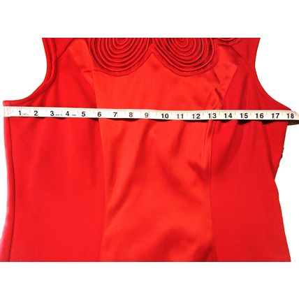 NWT Eva Mendes Red Sleeveless Jacquard Fit Cocktail Dress SZ 12 Holiday Dress