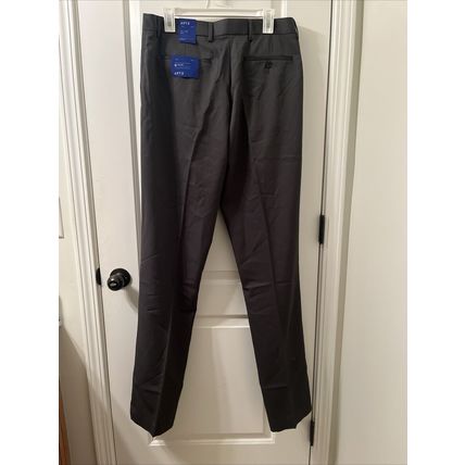 APT. 9 Men's Flat Front Dress Pants Easy Care Slim Fit Choose Your Size Gray