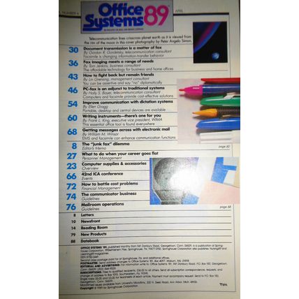 Office Systems '89, April 1989. The Magazine for Small & Medium Companies