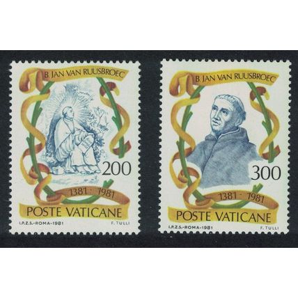 Vatican 600th Death Anniversary of Jan van Ruusbroek 2v 1981 MNH SG#765-766