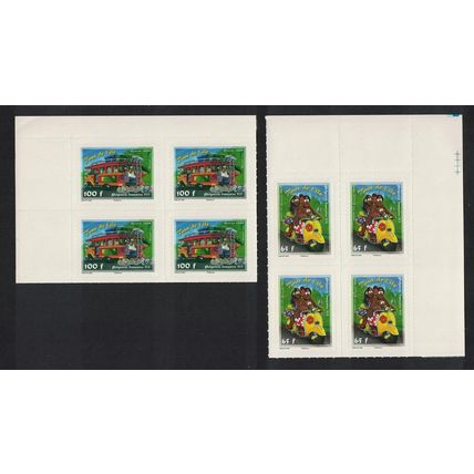 Fr. Polynesia Scooter Bus Tour d'Ile 2v Corner Blocks of 4 2008 MNH