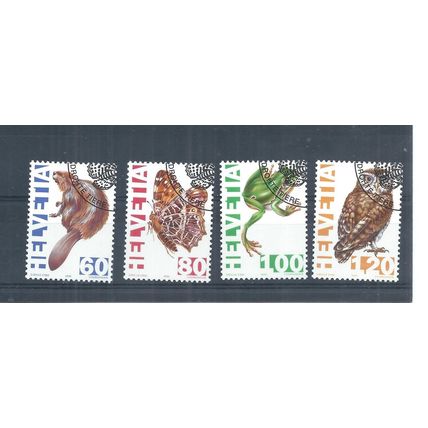Switzerland stamps. 1995 Endangered Animals used (CTO) SG 1297 - 1300 (AN808)