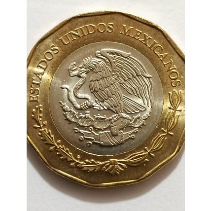 Mexico Tenochtitlan 500 years of History 1521 Bimetallic $20 pesos 2021
