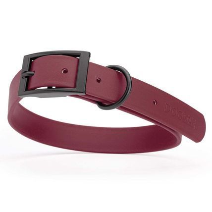 Dog Pet Waterproof Collar - W1" x L18"-22" - Merlot Burgundy