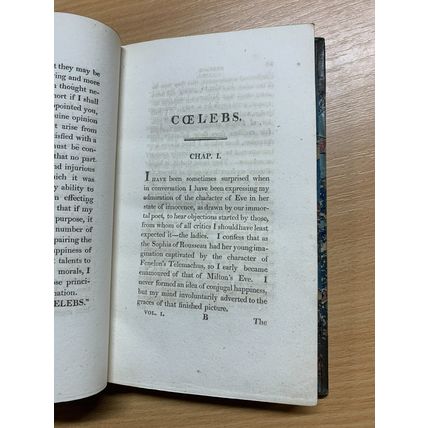 ANTIQUE 1809 HANNAH MORE "COELEBS IN SEARCH OF A WIFE" VOLS 1 & 2 BOOKS (P6) AA