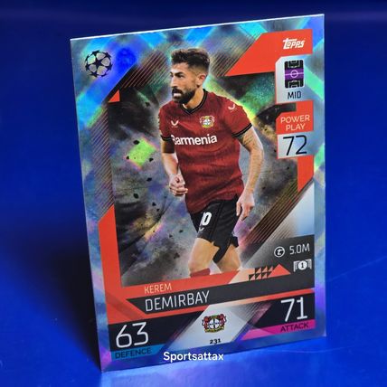 Topps Match Attax 2022/23 Kerem Demirbay Crystal Blue Parallel Card #231