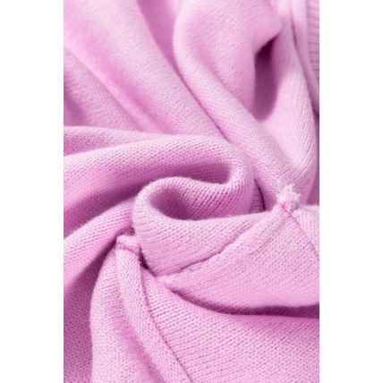 Pink Raw Edge Ribbed Detail Drop Shoulder Sweater