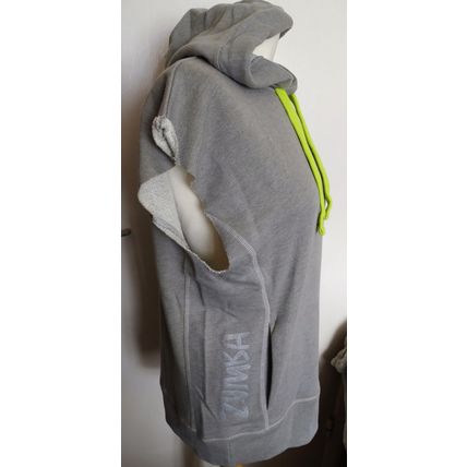 Zumba Groovin Pullover Sleeveless Hoodie Sweat Top Pepple Grey Unisex XS More M