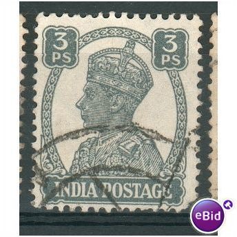 India 1940 - SG 265 - KGV1 3a slate - used 5