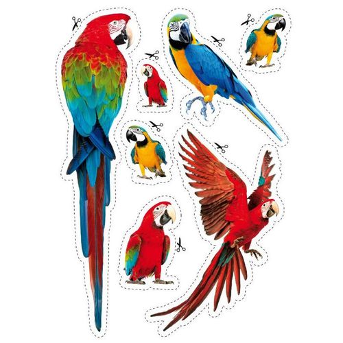 Wheelie Bin, Kitchens, Fridges, Caravans Waterproof Stickers - Parrots