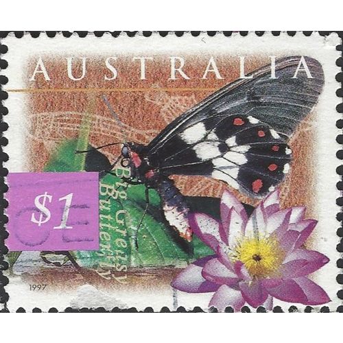 AUSTRALIA, BUTTERFLY, Big Greasy, violet 1997, $1, #3