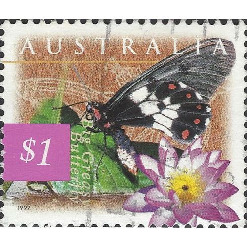 AUSTRALIA, BUTTERFLY, Big Greasy, violet 1997, $1, #4