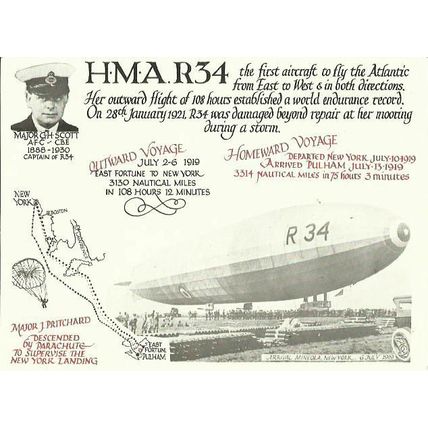 Aviation AIRSHIP R34 Postcard by FAGA