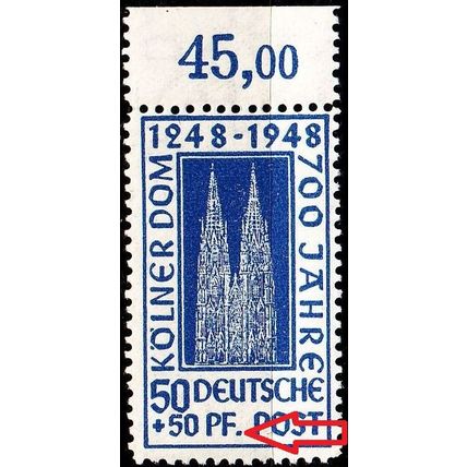GERMANY Alliiert AmBri [1948] MiNr 0072 ZA_I ( **/mnh ) Plattenfehler