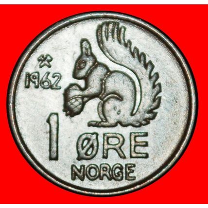 Ⰶ SQUIRREL (1958-1972): NORWAY★1 ORE 1962! OLAV V 1957-1991★LOW START★NO RESERVE