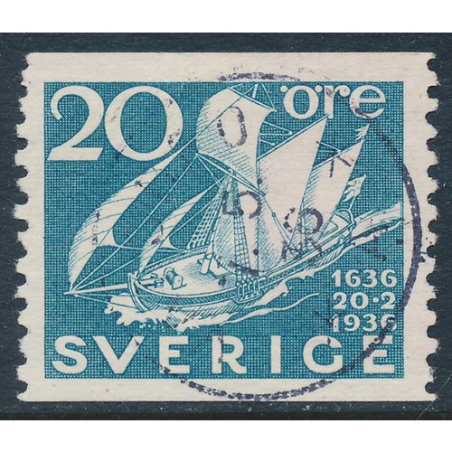 Sweden Facit 249/Scott 254, 20ö pale blue Postal Service Anniversary, F-VF used