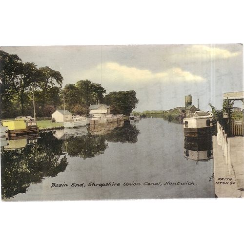 BASIN END, SHROPSHIRE UNION CANAL, Nantwich used postcard 1964 Frith =