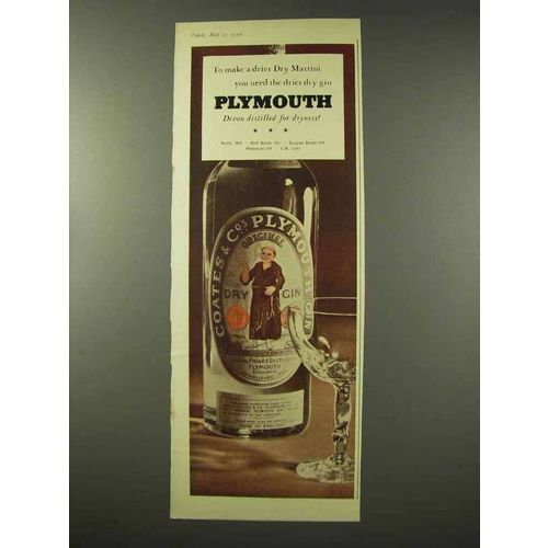 1956 Plymouth Gin Ad - To Make a Drier Dry Martini