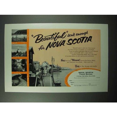 1956 Nova Scotia Tourism Ad - Beautiful