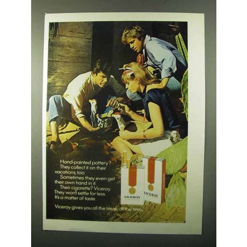 1971 Viceroy Cigarettes Ad - Hand-Painted Pottery?