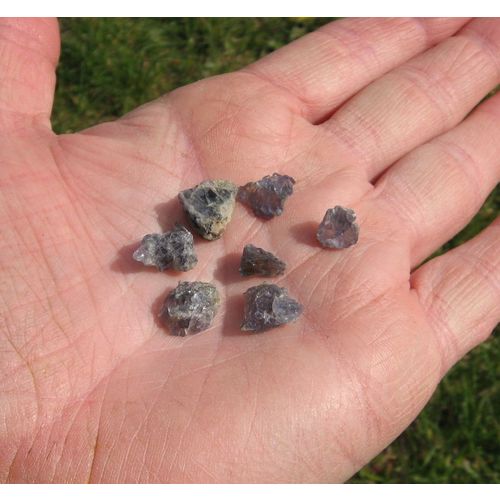 A Iolite Raw Crystals Gemstone 7 Pcs Energy Work Gridding Metaphysical Stones