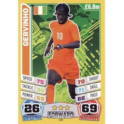 Match Attax World Cup 2014 160 Gervinho Ivory Coast