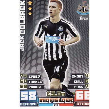 Match Attax 2014/2015 213 Jack Colback Newcastle United