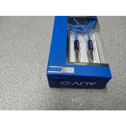 AUVIO Heavy Duty 3ft Stereo Audio Aux Gold Tip Cable 1/8"(3.5mm) blue 4200689