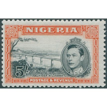 Nigeria 1949 5s black & orange Perf 12 SG 59c unused