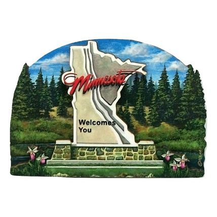 Minnesota State Welcome Sign Artwood Fridge Magnet