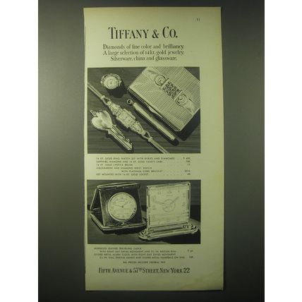 1948 Tiffany & Co. Ad - Ring Watch, Vanity Case, Lipstick Brush, Wrist Watch