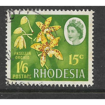 RHODSIA 1968 1/6d / 15c ANSELLIA ORCHID SG 410 FINE USED#2