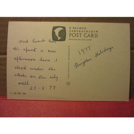 EASTGATE, CHESTER, used postcard by J. Salmon dated 1977 =