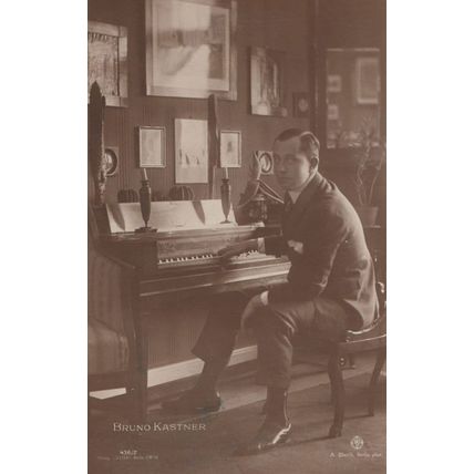Bruno Kastner At Piano Antique Postcard