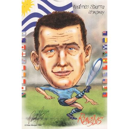 Federico Sciarra Uruguay 1999 Rugby Team Rare Artist Signed Postcard