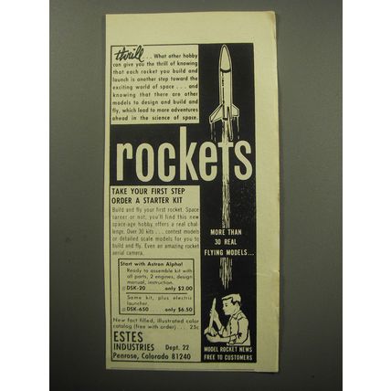1967 Estes Model Rockets Ad - Thrill