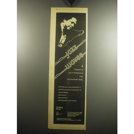 1975 NPR National Public Radio Ad - Jazz Waves 6 programs of Jazz