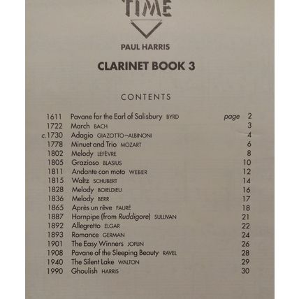 Clarinet Piano Music Book 3 Grades 3-4 Paul Harris Music Through Time