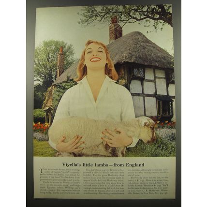 1955 Hathaway Viyella shirt Ad - Viyella's little lambs - from England